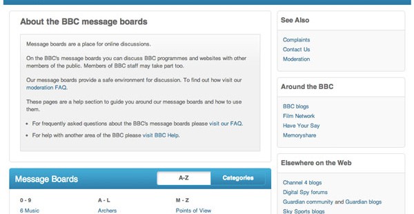 BBC Messageboards in 2013