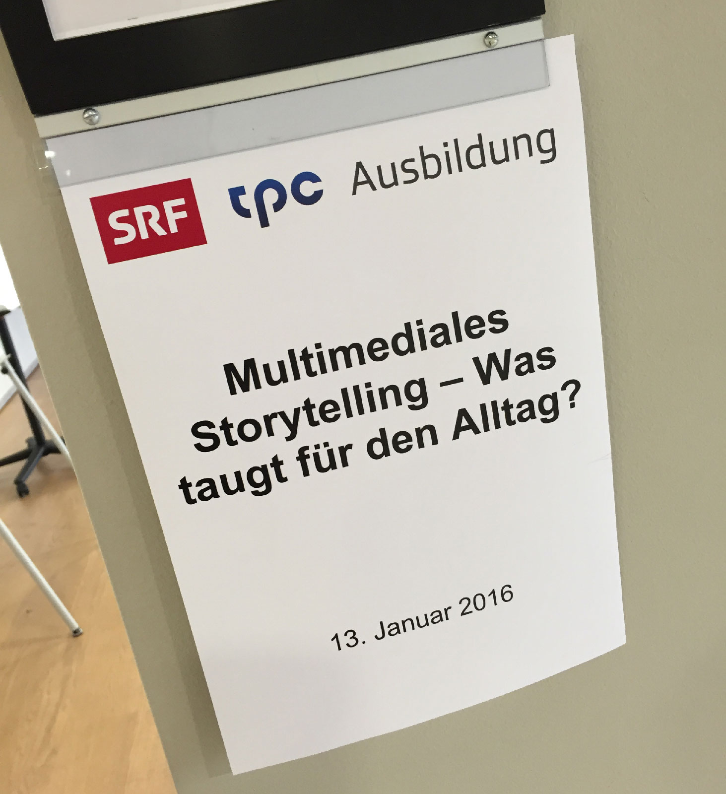 SRF workshop sign