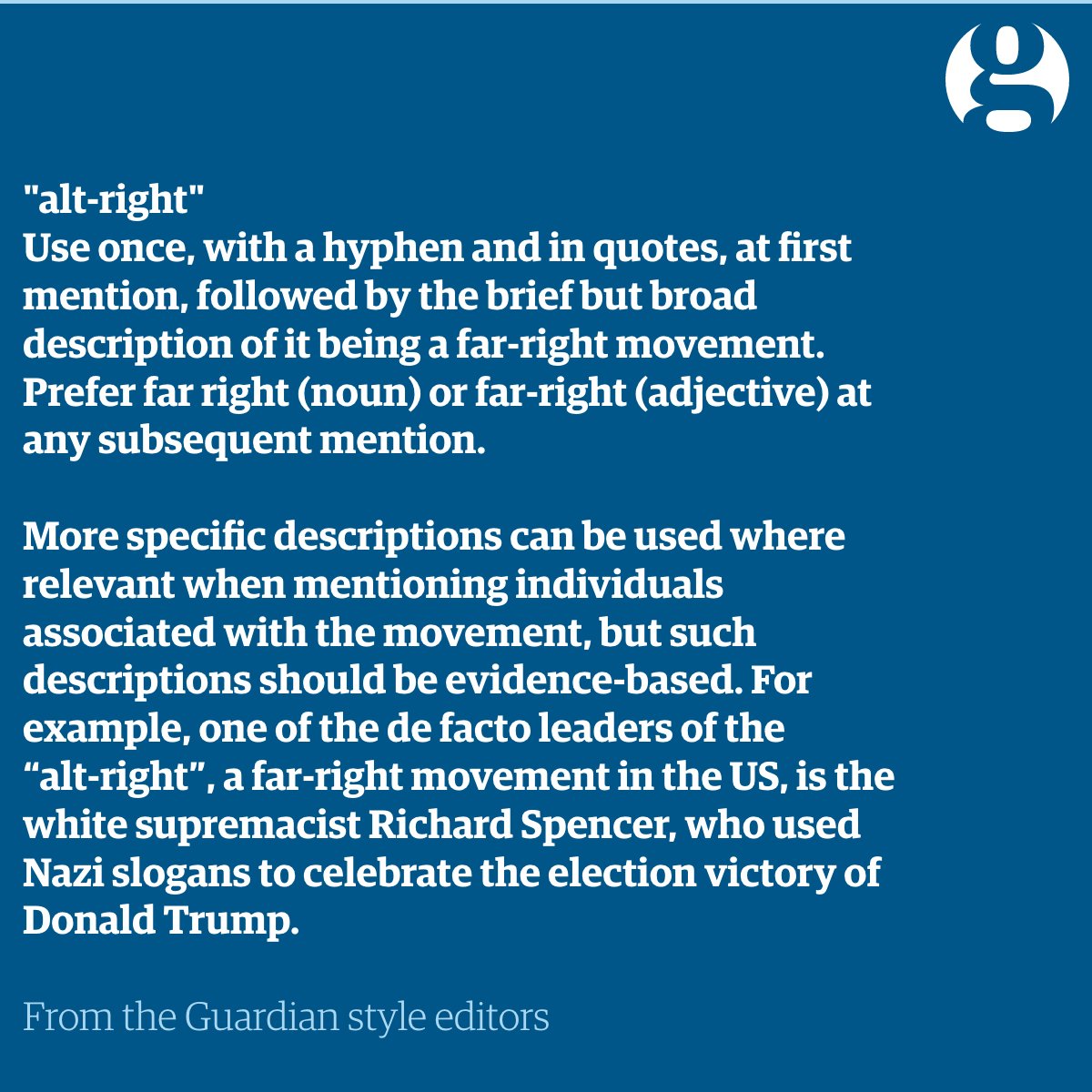 Guardian alt-right style guide